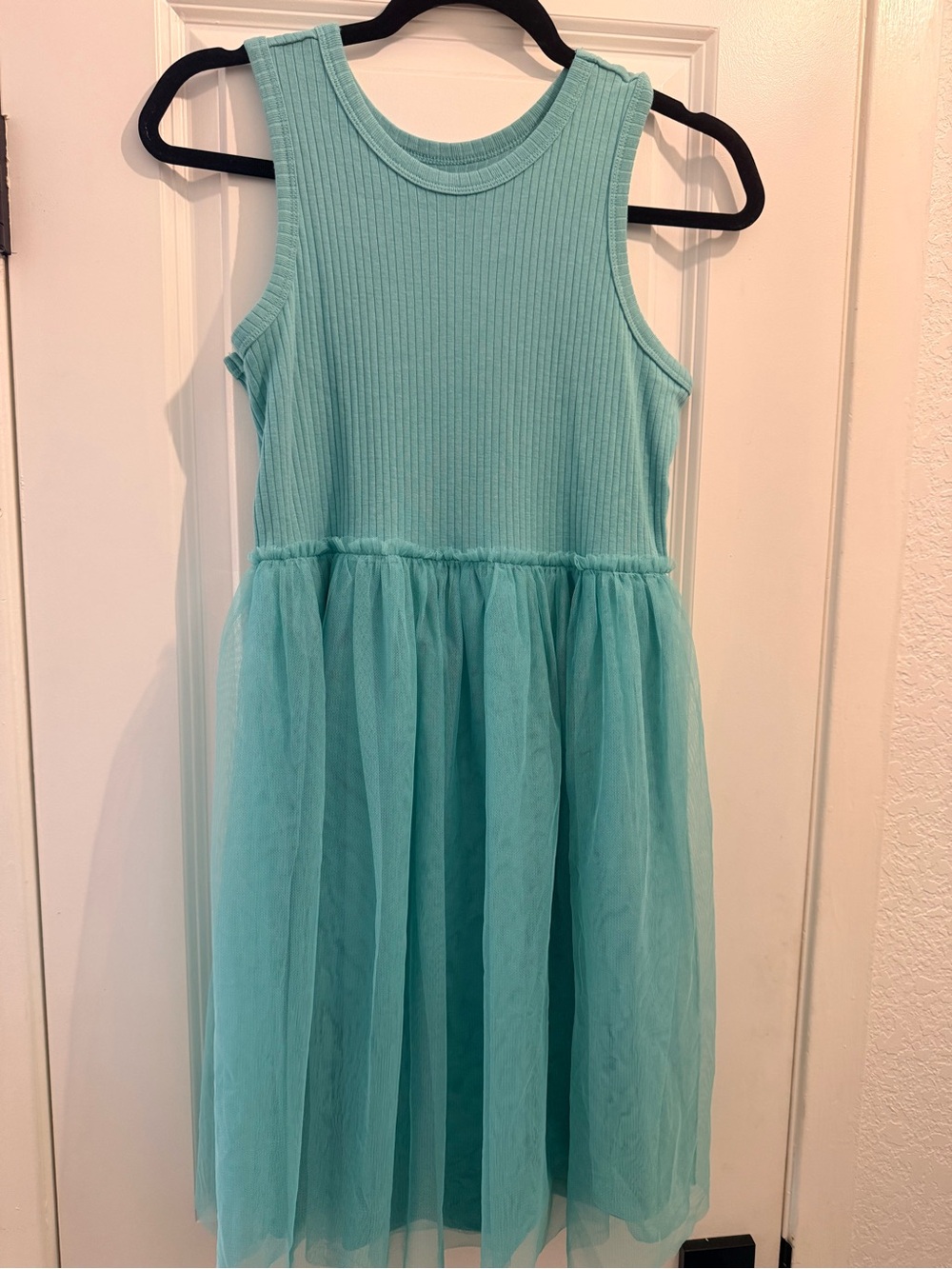 Girls Sleeveless Tulle Skater Dress - Aqua